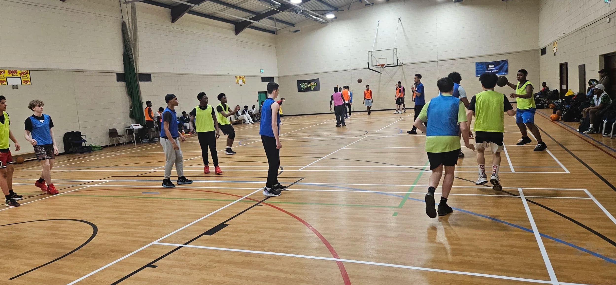 A busy LDM basketball session in a sports hall